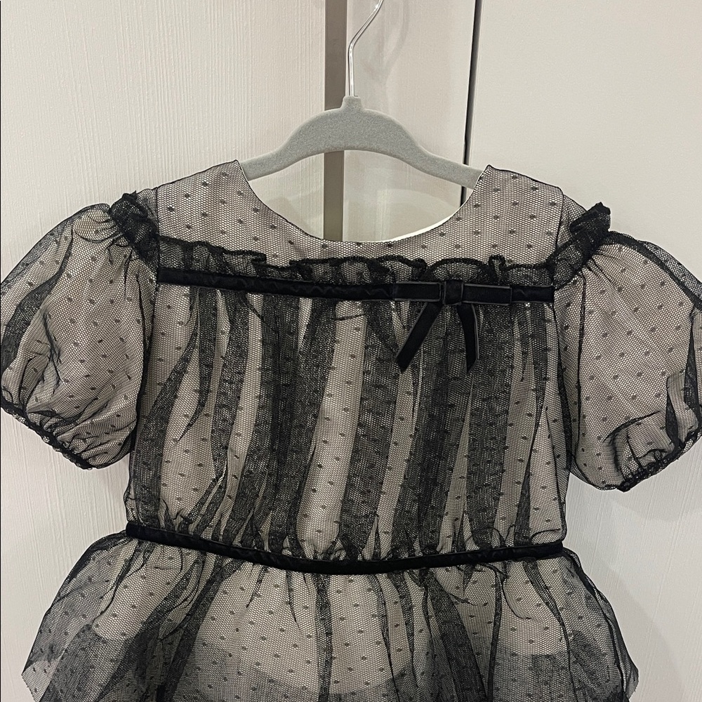 Janie and Jack Black Sheer Polka Dot Dress Size 5 New with Tags - Picture 5 of 5